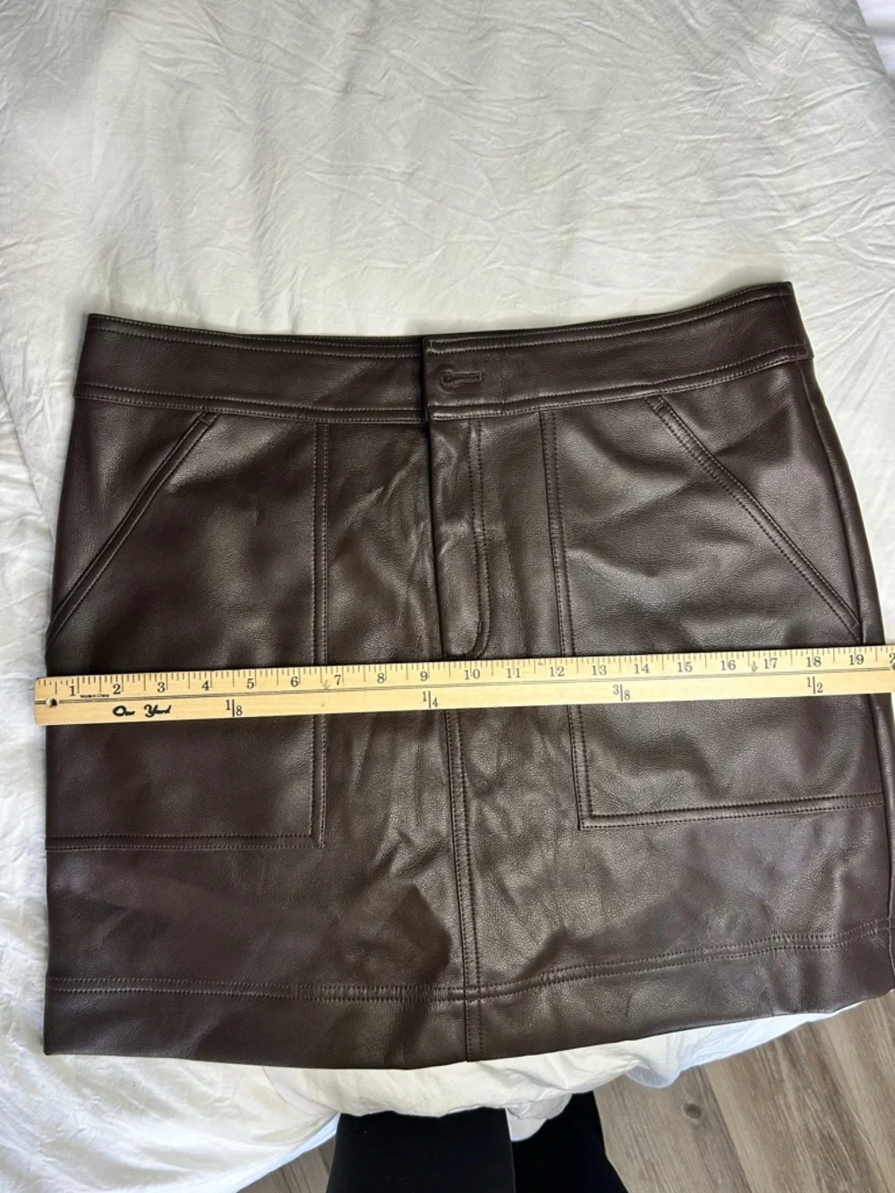 Marie Oliver Dark Brown Faux Leather Mini Skirt - Picture 6 of 8